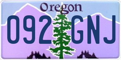 OR license plate 092GNJ