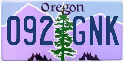 OR license plate 092GNK