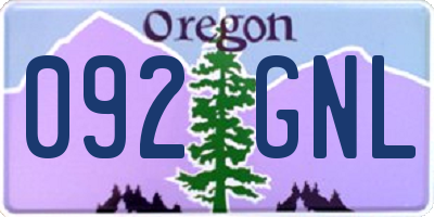 OR license plate 092GNL