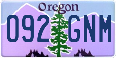 OR license plate 092GNM