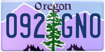 OR license plate 092GNO