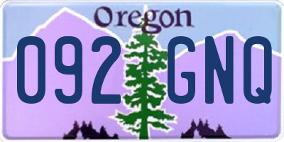 OR license plate 092GNQ