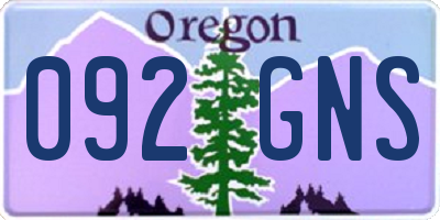 OR license plate 092GNS