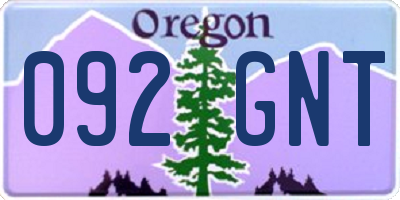 OR license plate 092GNT