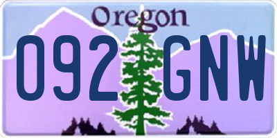OR license plate 092GNW