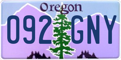 OR license plate 092GNY