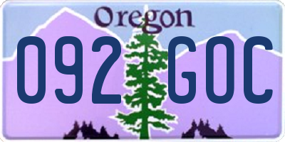 OR license plate 092GOC