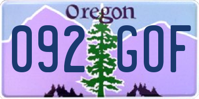 OR license plate 092GOF