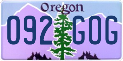 OR license plate 092GOG