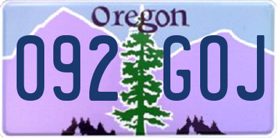 OR license plate 092GOJ