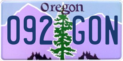 OR license plate 092GON
