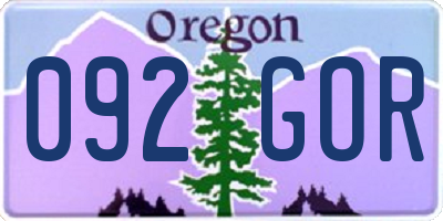 OR license plate 092GOR