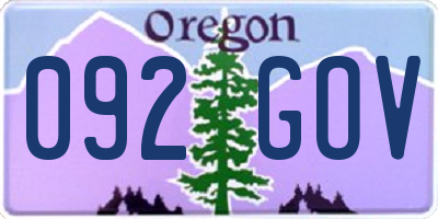 OR license plate 092GOV