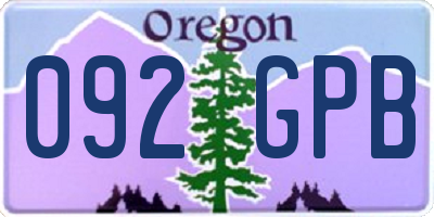 OR license plate 092GPB