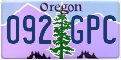 OR license plate 092GPC