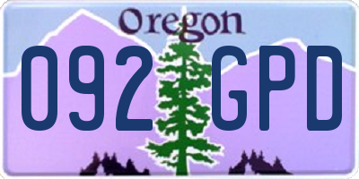 OR license plate 092GPD