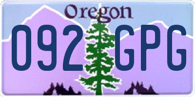 OR license plate 092GPG