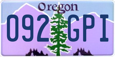 OR license plate 092GPI