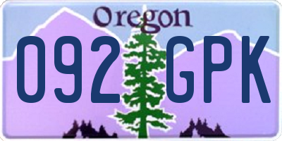 OR license plate 092GPK