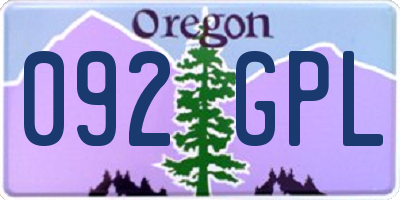 OR license plate 092GPL