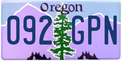 OR license plate 092GPN