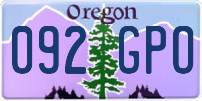 OR license plate 092GPO