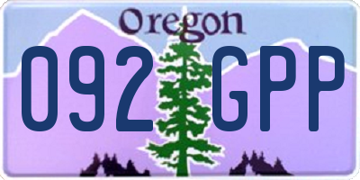OR license plate 092GPP