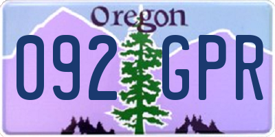 OR license plate 092GPR