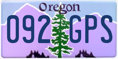 OR license plate 092GPS