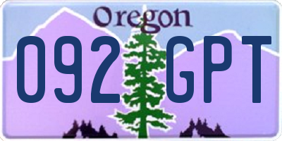 OR license plate 092GPT