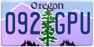 OR license plate 092GPU