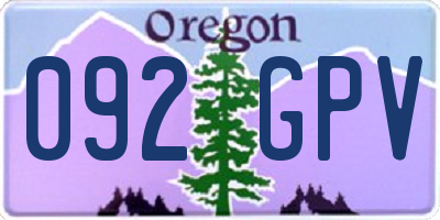 OR license plate 092GPV