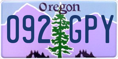 OR license plate 092GPY