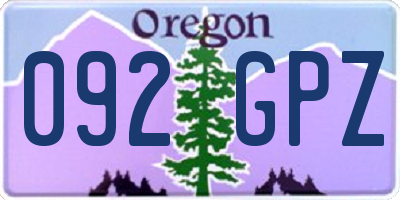 OR license plate 092GPZ