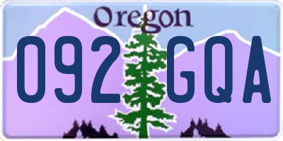 OR license plate 092GQA