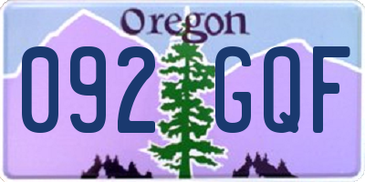 OR license plate 092GQF