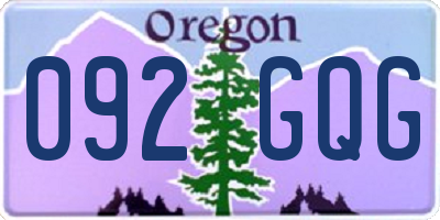 OR license plate 092GQG