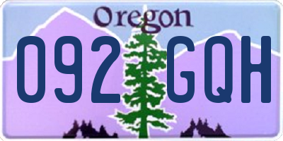 OR license plate 092GQH