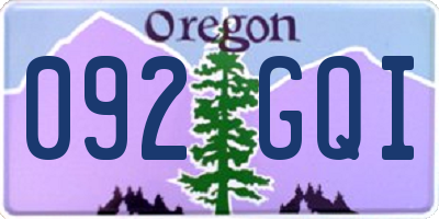OR license plate 092GQI
