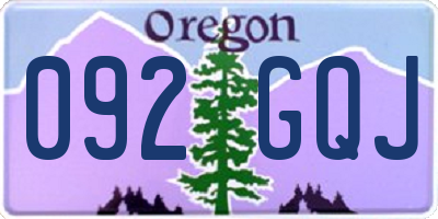 OR license plate 092GQJ