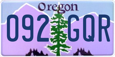 OR license plate 092GQR