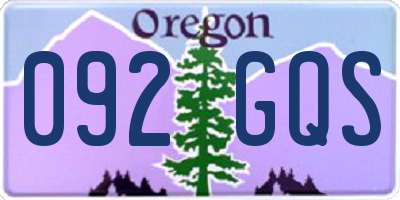 OR license plate 092GQS