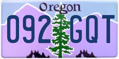 OR license plate 092GQT
