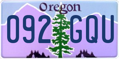 OR license plate 092GQU