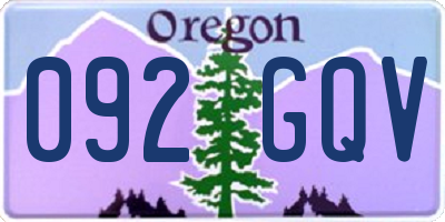 OR license plate 092GQV