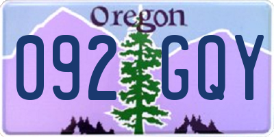 OR license plate 092GQY