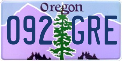 OR license plate 092GRE