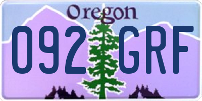 OR license plate 092GRF
