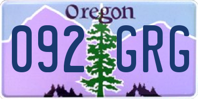 OR license plate 092GRG