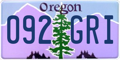 OR license plate 092GRI